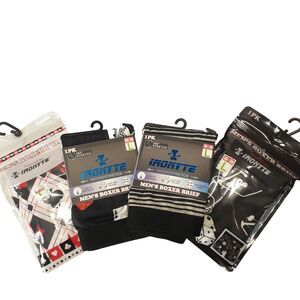 Ironyte Mens Sz L 36-38 Cards Dice Stripes Black Red White 4 Boxer Briefs Set